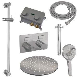 Brauer Carving 5-CE-207 thermostatische inbouw regendouche met drukknoppen SET 72 chroom
