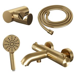 Brauer Carving 5-GG-085-4 body bath shower thermostatic mixer SET 04 gold brushed PVD
