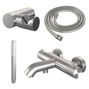 Brauer Carving 5-NG-085-3 body bath shower thermostatic mixer SET 03 stainless steel brushed PVD