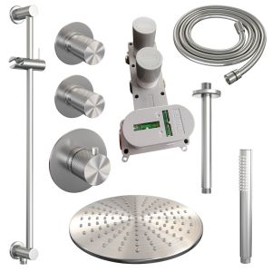 Brauer Carving 5-NG-114 thermostatische inbouw regendouche SET 18 RVS geborsteld PVD