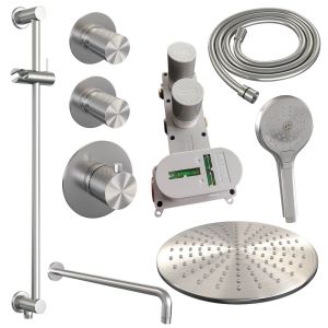 Brauer Carving 5-NG-118 thermostatische inbouw regendouche SET 22 RVS geborsteld PVD