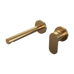 Brauer Edition 5-GG-004-S3-65 inbouw wastafelmengkraan met rechte uitloop en rozetten model C1 goud geborsteld PVD