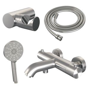 Brauer Edition 5-NG-041-4 body bath shower thermostatic mixer SET 04 stainless steel brushed PVD