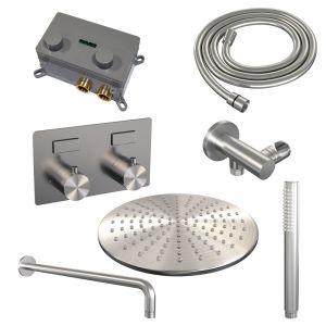 Brauer Edition 5-NG-163 thermostatische inbouw regendouche met drukknoppen SET 52 RVS geborsteld PVD