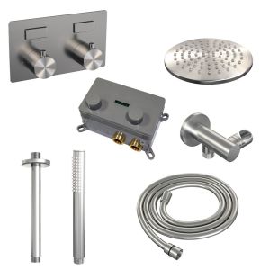 Brauer Edition 5-NG-164 thermostatische inbouw regendouche met drukknoppen SET 53 RVS geborsteld PVD