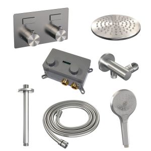 Brauer Edition 5-NG-170 thermostatische inbouw regendouche met drukknoppen SET 59 RVS geborsteld PVD