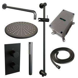 Brauer Edition 5-S-063 thermostatische inbouw regendouche 3-weg omstelling SET 40 mat zwart
