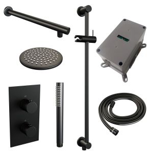 Brauer Edition 5-S-064 thermostatische inbouw regendouche 3-weg omstelling SET 37 mat zwart