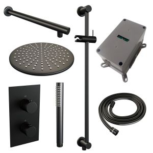 Brauer Edition 5-S-065 thermostatische inbouw regendouche 3-weg omstelling SET 38 mat zwart
