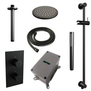 Brauer Edition 5-S-066 thermostatische inbouw regendouche 3-weg omstelling SET 41 mat zwart