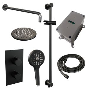 Brauer Edition 5-S-068 thermostatische inbouw regendouche 3-weg omstelling SET 45 mat zwart