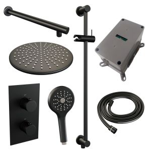 Brauer Edition 5-S-071 thermostatische inbouw regendouche 3-weg omstelling SET 44 mat zwart