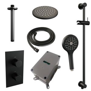 Brauer Edition 5-S-072 thermostatische inbouw regendouche 3-weg omstelling SET 47 mat zwart