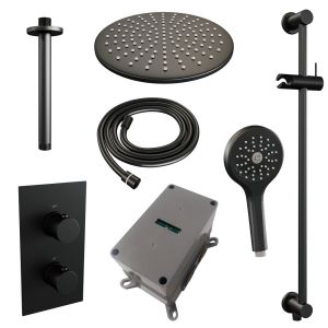 Brauer Edition 5-S-073 thermostatische inbouw regendouche 3-weg omstelling SET 48 mat zwart