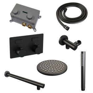 Brauer Edition 5-S-160 thermostatische inbouw regendouche met drukknoppen SET 49 mat zwart
