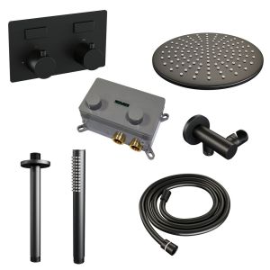 Brauer Edition 5-S-165 thermostatische inbouw regendouche met drukknoppen SET 54 mat zwart