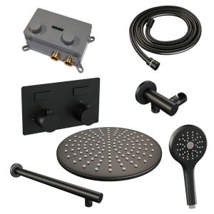 Brauer Edition 5-S-167 thermostatische inbouw regendouche met drukknoppen SET 56 mat zwart