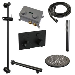 Brauer Edition 5-S-172 thermostatische inbouw regendouche met drukknoppen SET 61 mat zwart