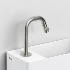 Clou Kaldur CL060500441L standing basin tap (left version) brushed stainless steel