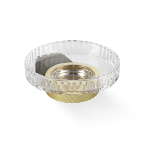 Decor Walther Club 0857867 CLUB WSS zeepschaal wand mat donker metaal en mat goud/ helder glas