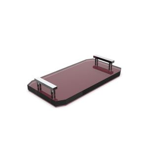 Decor Walther Crystal 0942497 KR TAB tray rich burgundy crystal/ chroom