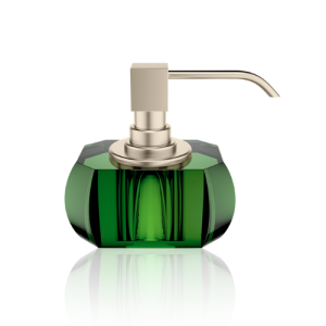 Decor Walther Kristall 0939196 KR SSP zeepdispenser Crystal groen glas - geborsteld nikkel