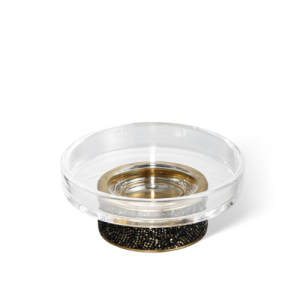 Decor Walther Rocks 0934067 ROCKS STS zeepschaal mat donker metaal en mat goud/ helder glas