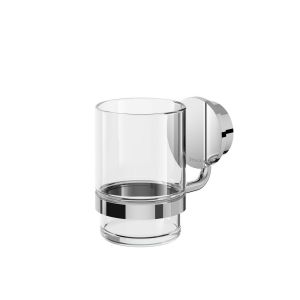 Geesa Opal Chrome 917202-02 glashouder met glas chroom