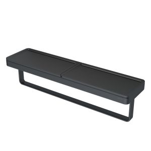 Geesa Frame 918853-06-06-420 handdoekrek met planchet zwart