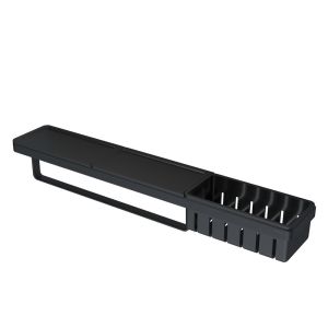 Geesa Frame 918854-06-06-630 planchet met handdoekrek en douchemand 63 cm zwart