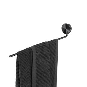 Geesa Opal Brushed Metal Black 917205-09 handdoekrek 1 arm zwart metaal geborsteld