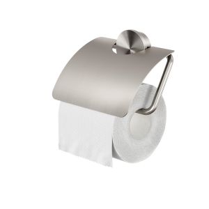 Geesa Opal Brushed Stainless Steel 917208-05 toiletrolhouder met klep RVS geborsteld