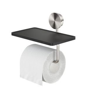 Geesa Opal Brushed Stainless Steel 917224-05 toiletrolhouder met planchet RVS geborsteld