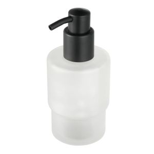 Geesa Shift Black - Nemox Black - Opal Black - Topaz Black - Frame Black 91224710 zeepdispenser 200 ml zwart/ gesatineerd glas