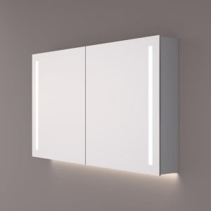 Hipp Design SPK 42080 luxe spiegelkast met verticale LED banen en indirecte LED verlichting onder 80x70x14cm