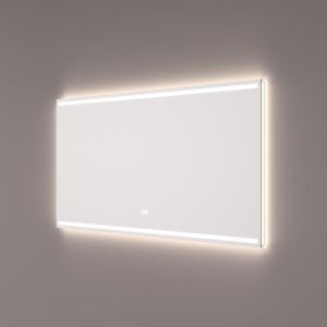 Hipp Design SPV 7010 KW spiegel 80x70cm met 2 horizontale LED banen, indirecte LED verlichting rondom en spiegelverwarming