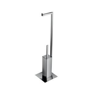 Inda Divo A3386AGB multifunctionele standaard toiletrol- en toiletborstelhouder geborsteld goud