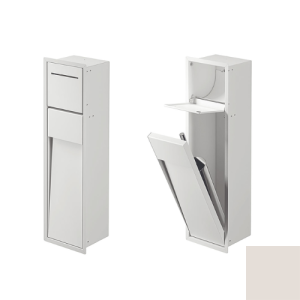 Inda MY Secret A8085AMP inbouwnis met toiletrolhouder en toiletborstelgarnituur 190x660mm mat perla