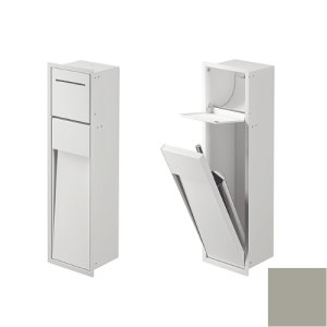 Inda MY Secret A8085AST inbouwnis met toiletrolhouder en toiletborstelgarnituur 190x660mm mat seta