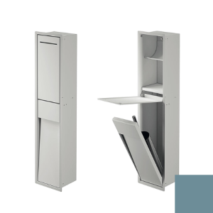Inda MY Secret A8085CAQ inbouwnis met toiletrolhouder en toiletborstelgarnituur 190x860mm mat acquamarina
