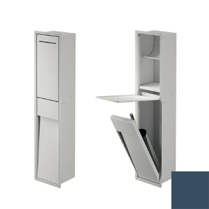 Inda MY Secret A8085CBD inbouwnis met toiletrolhouder en toiletborstelgarnituur 190x860mm mat blu denim