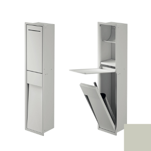 Inda MY Secret A8085CCE inbouwnis met toiletrolhouder en toiletborstelgarnituur 190x860mm mat cemento