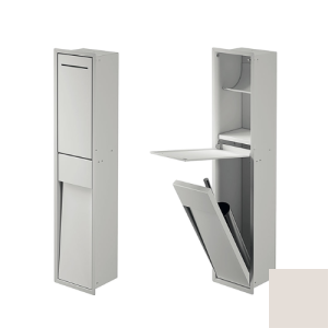 Inda MY Secret A8085CMP inbouwnis met toiletrolhouder en toiletborstelgarnituur 190x860mm mat perla