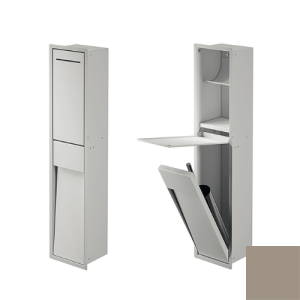 Inda MY Secret A8085CVS inbouwnis met toiletrolhouder en toiletborstelgarnituur 190x860mm mat visone