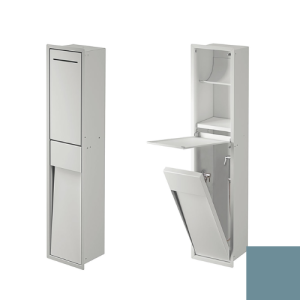 Inda MY Secret A8085DAQ inbouwnis met toiletrolhouder en hygiënische douche 190x860mm mat acquamarina