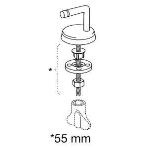 Pressalit Dania - Colani B83P999 verstelbaar scharnier, standaard montage chroom (set van 2)