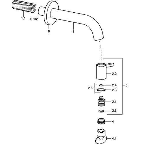 fonteinkraan Hansa Nova Style tapkraan wand chroom