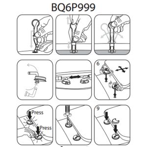 Pressalit BQ6P999 Objecta D set verstelbare scharnieren chroom