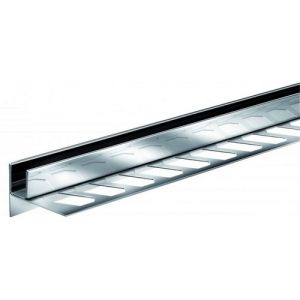 Blanke Aqua Keil Glas 1932840200R glas afsluitprofiel 2000x60mm rechts RVS verchroomd