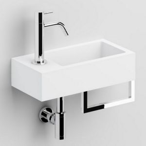 Clou Flush 3 CL031303202 aluite fontein 36cm wit (met handdoekhouder chroom)